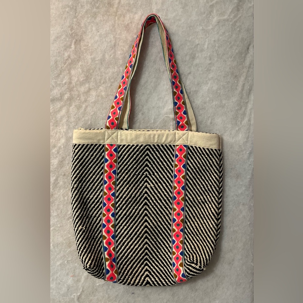Stylish Black and Pink Tote Bag (SKU258)